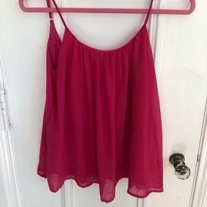 Dainty Hooligan Pink Chiffon tank